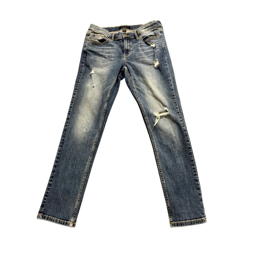 Vintage Banana Republic Girlfriend Jeans Slim Fit Distressed Denim Blue SZ 27/4
